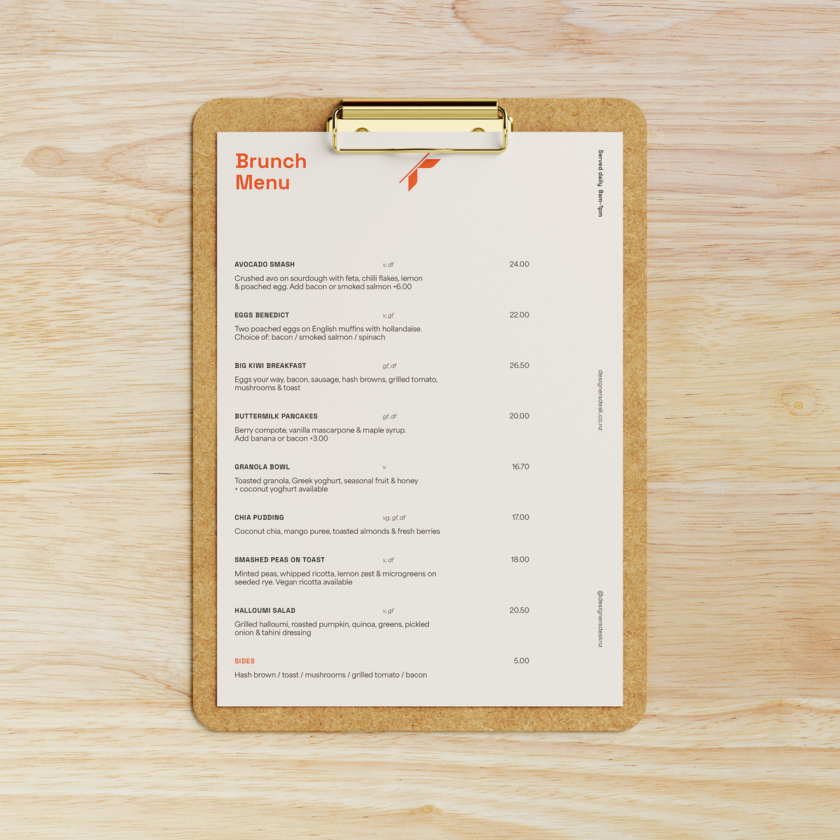 Hospitality Menu