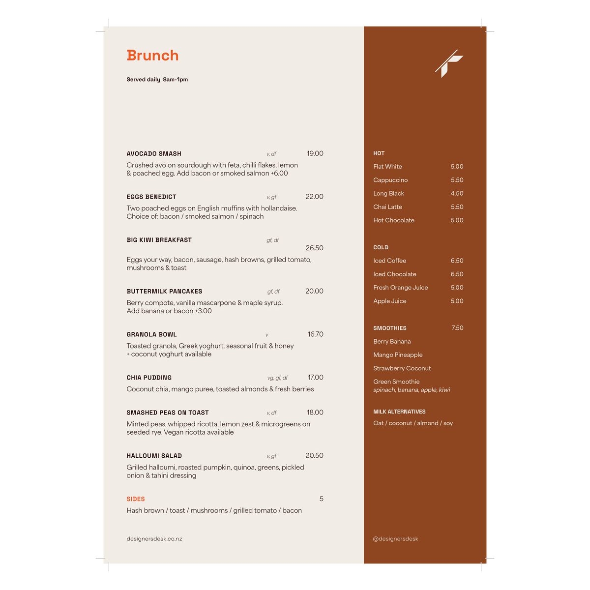 Hospitality Menu